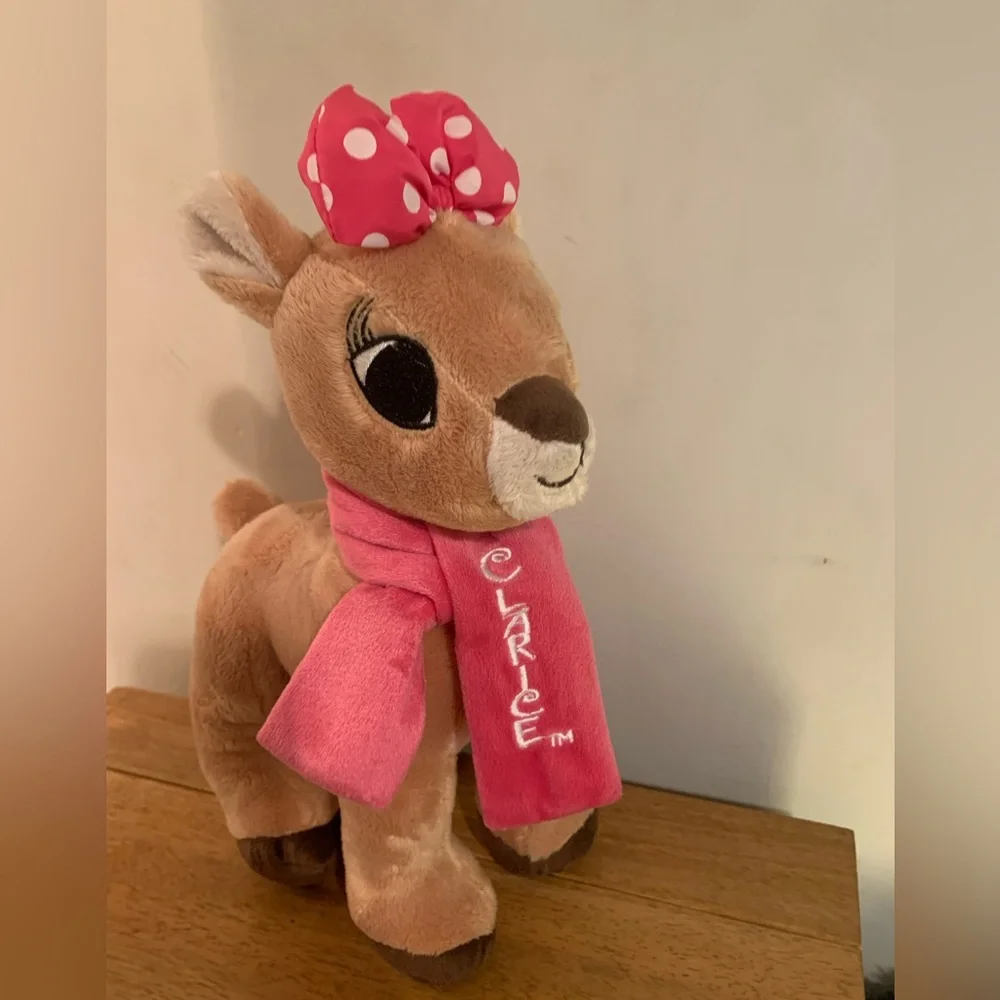 Rudolph Red Nosed Reindeer Clarice Girl Plush Pink Bow & Scarf Dan Dee 12” - Picture 2 of 7